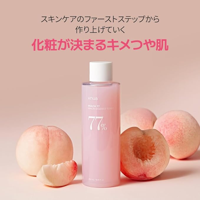 ANUA Peaches 77% Niacin Essence Toner, 8.5 fl oz (250 ml), Lotion, Exfoliating Pore Care, Skin Tone Care, Light Skin, Shiny Skin, Moisture Moisturizing, Sensitive Skin, Dry Skin, Korean Cosmetics - NewNest Australia
