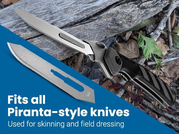 #60 Stainless Steel Scalpel Blades - Compatible with Havalon Piranta - 100 Pack of No. 60 Blade