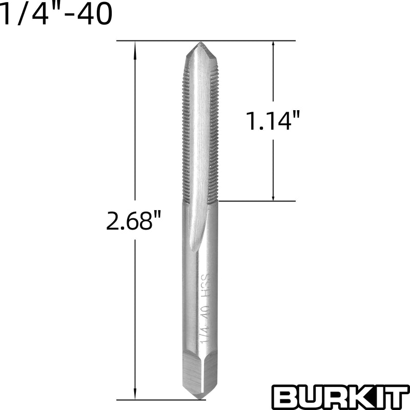 Burkit 1/4"-40 UNS Tap and Die Set, 1/4 x 40 UNS Machine Thread Tap and Round Die Right Hand 1/4-40 UNS