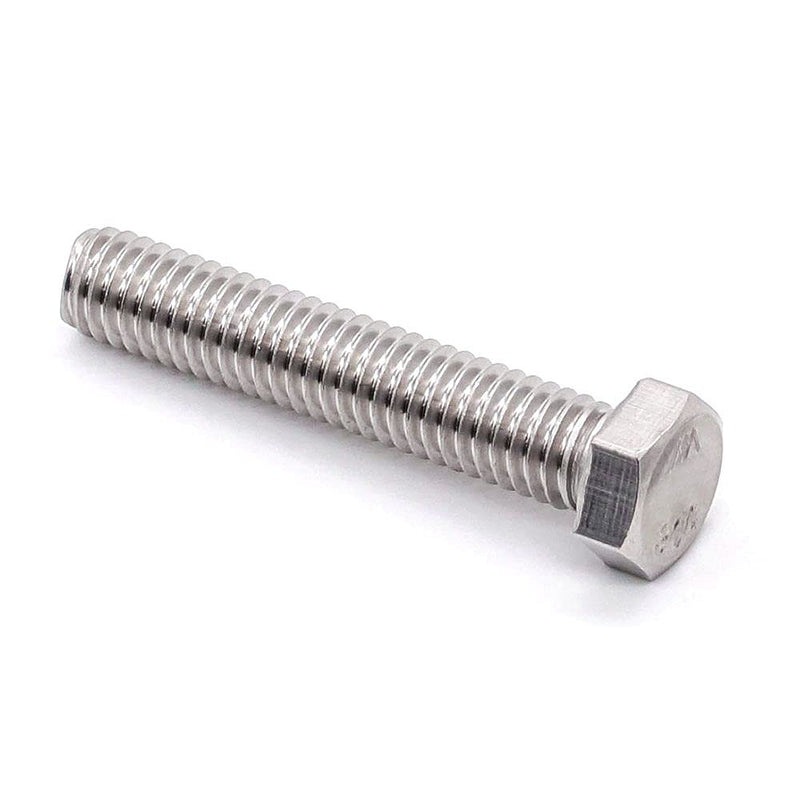 3/8-16 x 2-1/2" (8 pcs) Stainless Steel Hex Head Screws Bolts (3/8" to 6" Available), 18/8 Stainless Steel 304, Fully Threaded, Machine Coarse Thread, No Coating, Plain Finish 3/8-16 x 2-1/2" 8