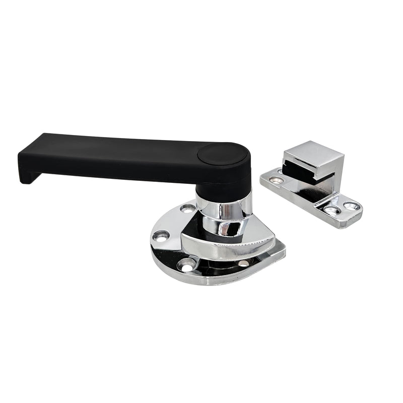 Industrial Oven Freezer Black Handle Lock Latch Assemble for Airtight Door Silver Tone (L)