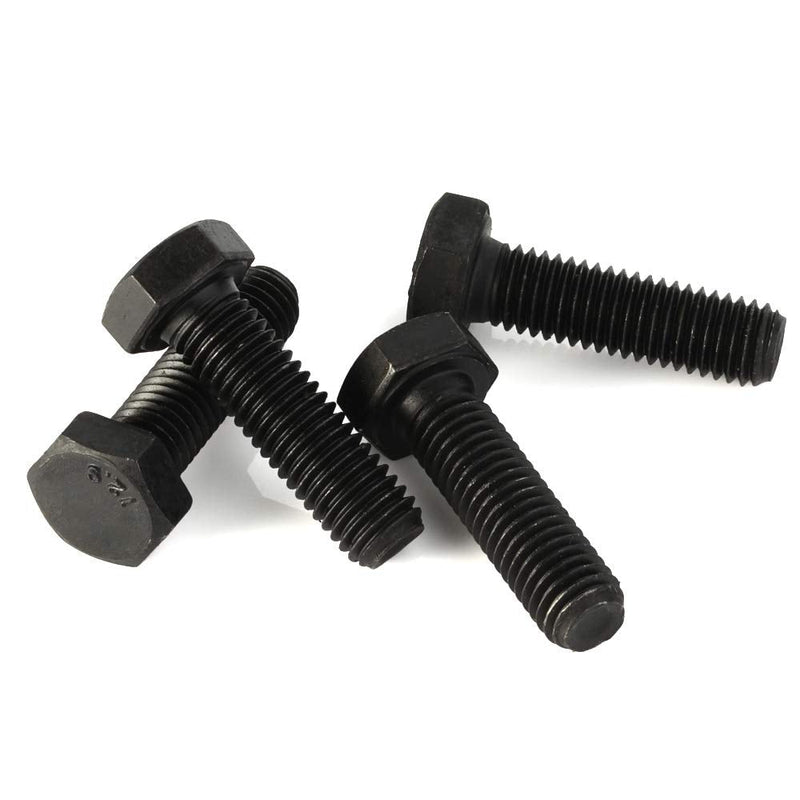M8 x 35mm Hex Head Screw Bolts, Fully Threaded, Alloy Steel Grade 12.9, Black Oxide Finish, Quantity 15 M8-1.25 x 35mm