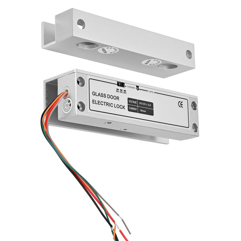 Electric Drop Bolt Lock Right Open for Frameless Glass Doors Aluminum Alloy DC 12V Fail-Safe Right-Open