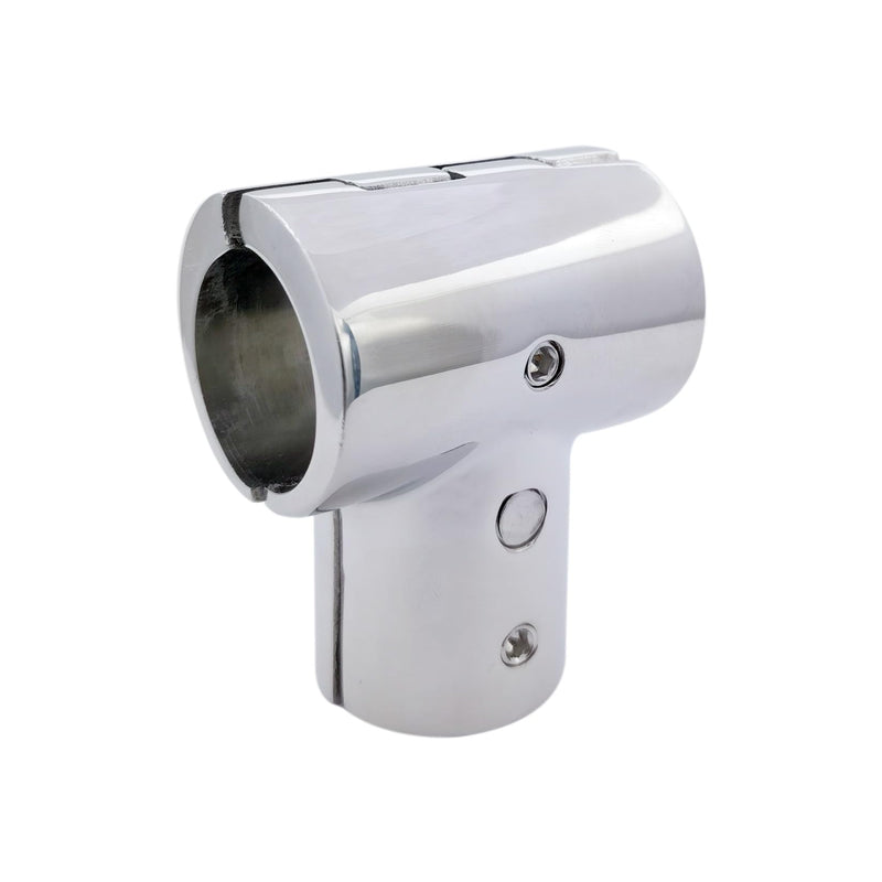 316SS Heavy Duty Boat Hand Rail Fitting- Polished 90 Degree T/Tee Hinged/Split Fitting for1IN Tube or Pipe