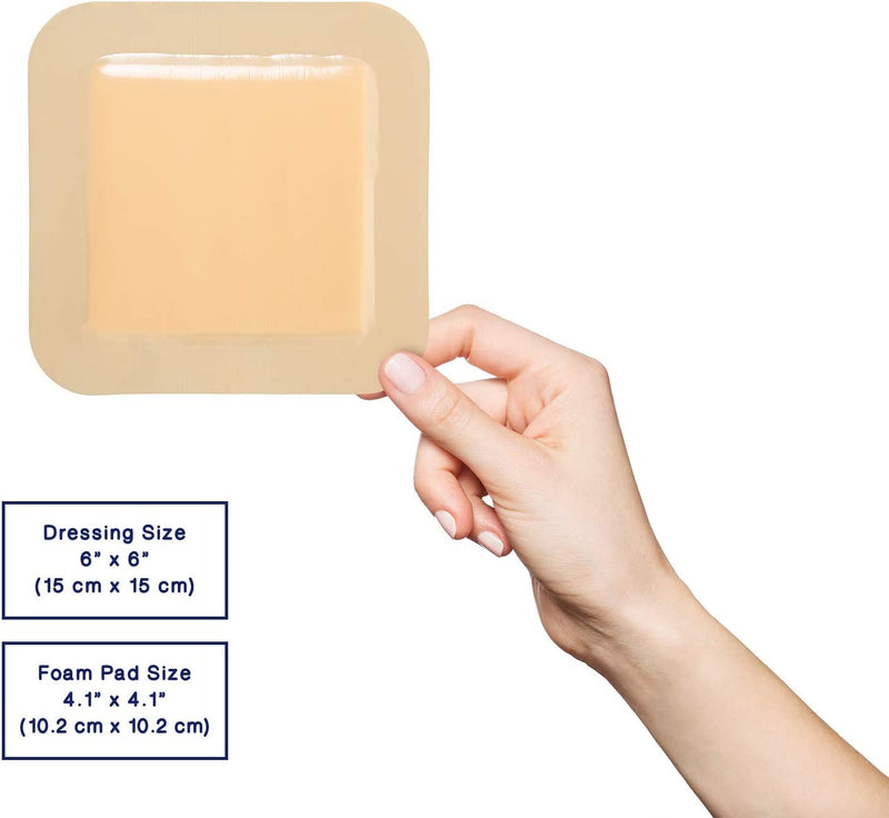 MedVance TM Foam – Bordered Adhesive Hydrophilic Foam Dressing (6x6 Inch) 10 Pack