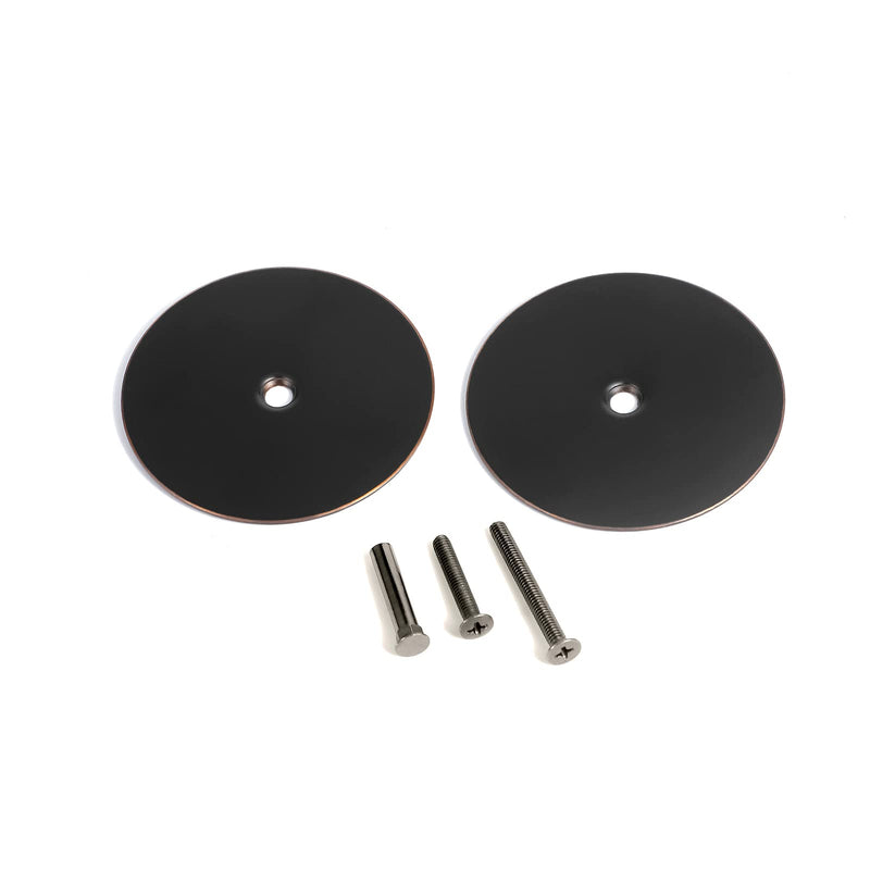 1 Pack Door Hole Cover Plate Oil Rubbed Bronze Deadbolt Cover Plate 2 5/8" Diameter Round Door Knob Hole Filler Plate, 1" and 1.5" Screws, Reinforcer Locks and Doors for Home Security