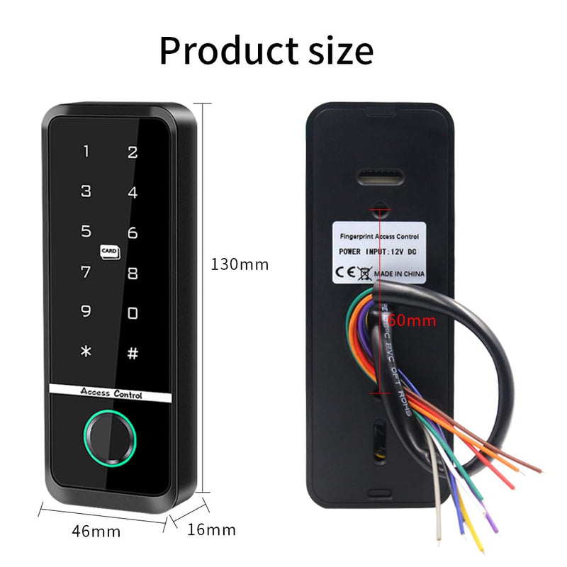 WiFi Access Control Keyboard Fingerprint Door Lock 125Khz EM+13.56Mhz MF RFID Card Reader Controler Keypad Intercom System,Smart Lock Electronic System Tuya App Control Waterproof IP67