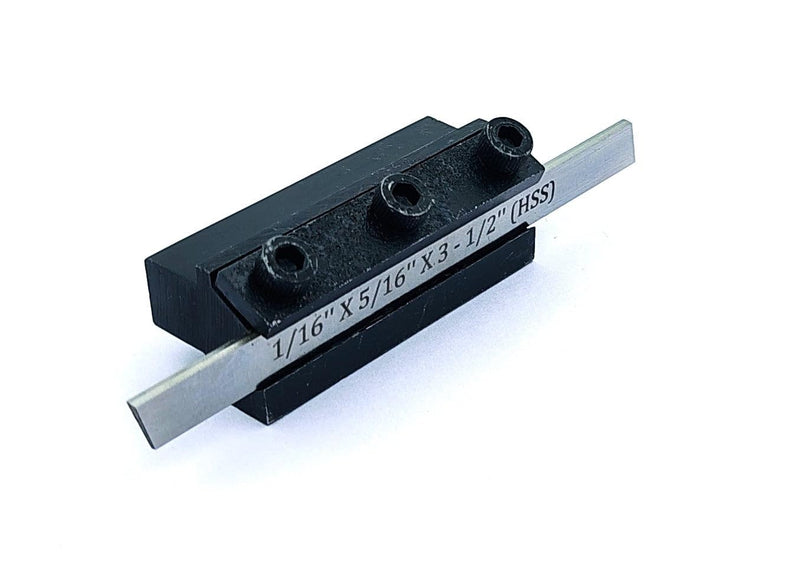 Non- Adjustable T-Parting Cut off Holder with Blade for Lathe Machine Tools ((Blade 1/16"x 5/16" x 3-1/2"(8 MM Shank))) (Blade 1/16"x 5/16" x 3-1/2"(8 MM Shank))