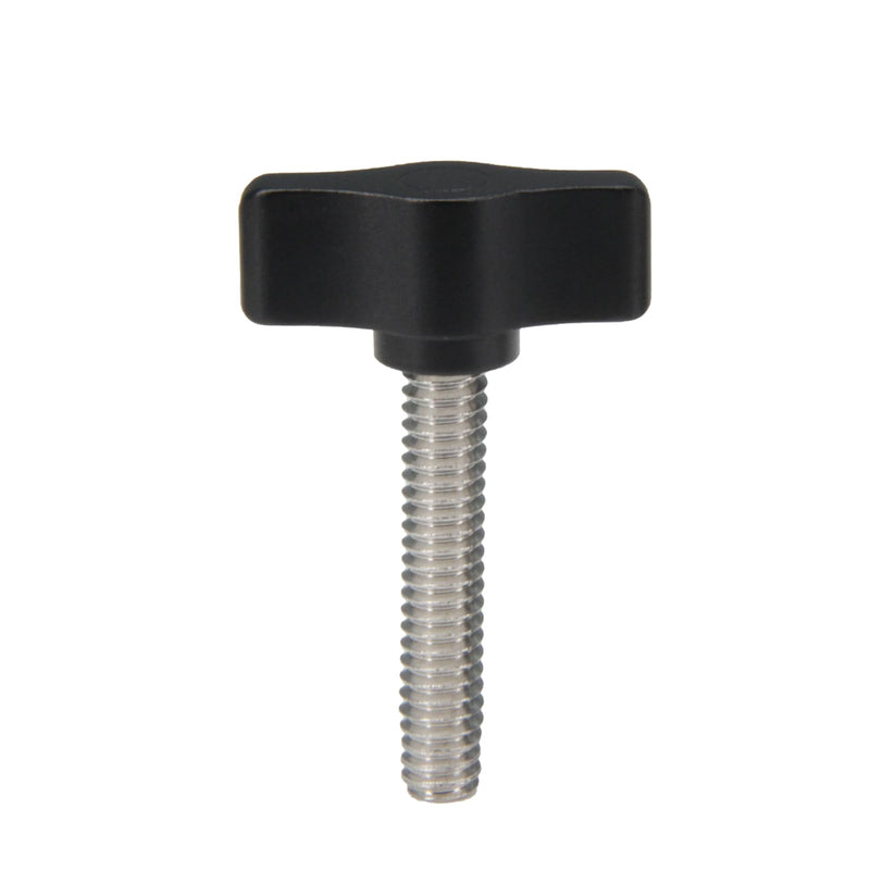 Zeberoxyz 4pcs 1/4"-20 x 1-1/4" Thumb Screws Stainless Steel with Black Aluminum Knob Standard/Coarse Thread Thumbscrew-Length: 1-1/4" (Size: 1-1/4") 1-1/4"