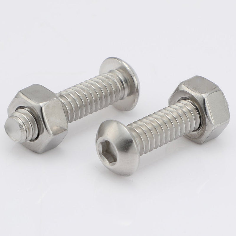 10-24 x 3/4" Button Head Socket Cap Bolts Screws, Stainless Steel 18-8 (304), Bright Finish, Full Thread, Allen Hex Drive, 50 PCS 10-24 x 3/4"