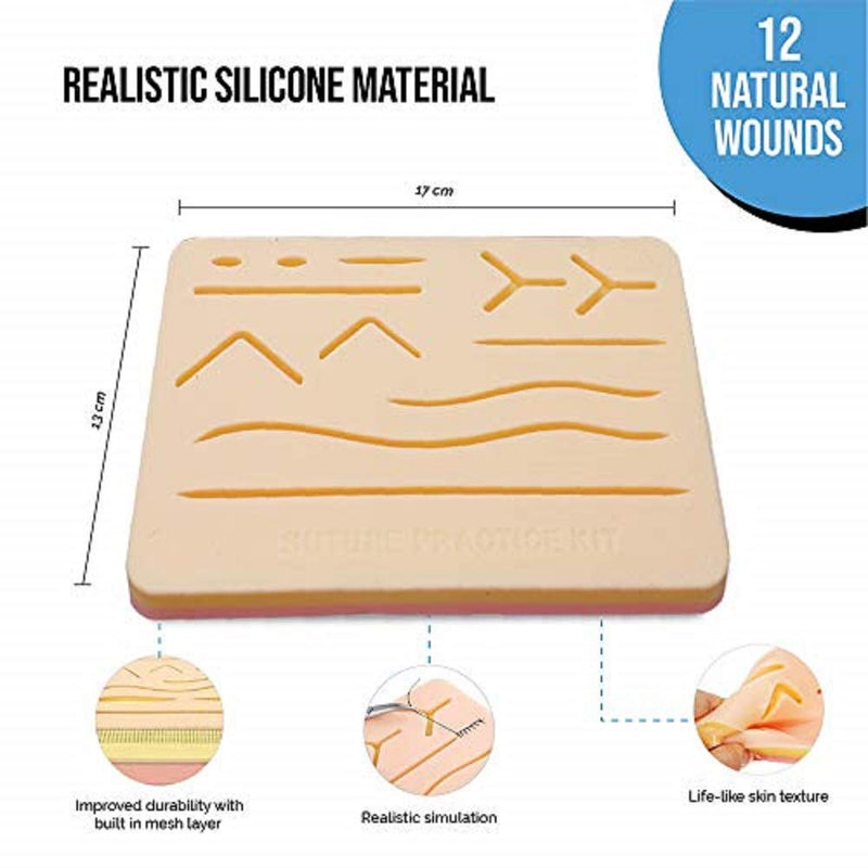 w Suturing Guide E-Book,[Large Case Large Pad & Variety of Sutures w Slots] 4th Gen Pad, Tools Suture Needles by Medical Professionals for Residents Med Dental Vet School Students