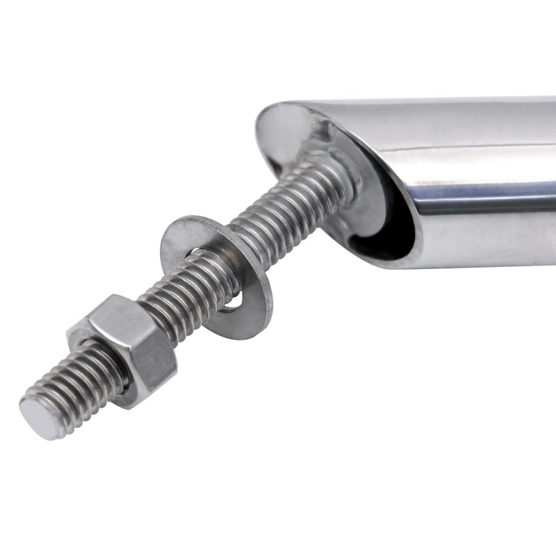2 Pcs Boat Grab Handles, Boat Marine Grab Handle Hand Rail with Flange & Stud, Stainless Steel Boat Handrail, Marine Grab Handle for Yacht, Camper, Trailer, Motor Home, Boat