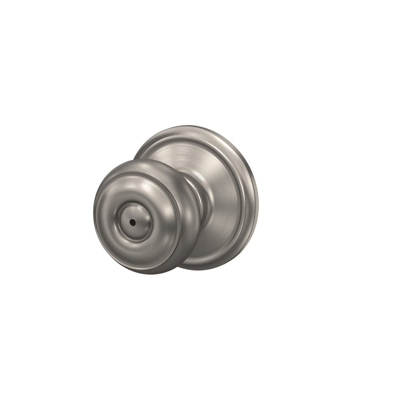 Schlage F40 GEO 619 Georgian Door Knob, Bed & Bath Privacy Lock, Satin Nickel 1 Pack