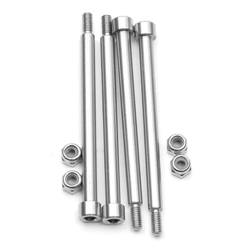 4Pcs Steel 4X56mm Threaded Hinge Pins A-arm Pins 70510 & M3 Nut for 1/5 X-Maxx XMAXX RC Car Upgrades Part (Silver