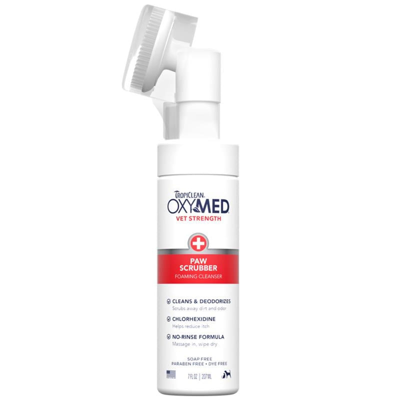 OxyMed Dog Paw Cleaner, No Rinse Foaming Cleanser, Relieves Dry Itchy Paws, Safe for Cats, 7 oz Paw Cleaner, 7oz