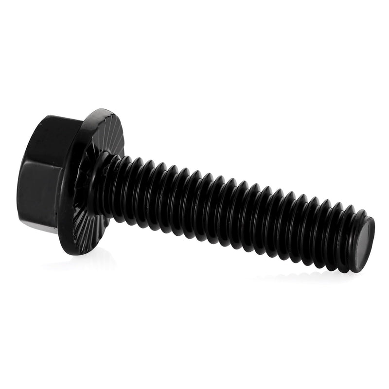 5/16-18 x 2" Flanged Hex Head Bolts Flange Hexagon Screws, Stainless Steel 304 Black Finish, Fully Threaded, 10 PCS 5/16-18 x 2"