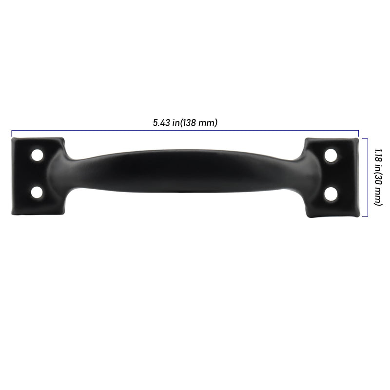 20 Pack Black Metal Gate Handles, 5.4 Inch Door Pull Handle Shed Door Handle with Screws, Screen Door Handle Fence Gate Handles for Outdoor Fences Wooden Doors