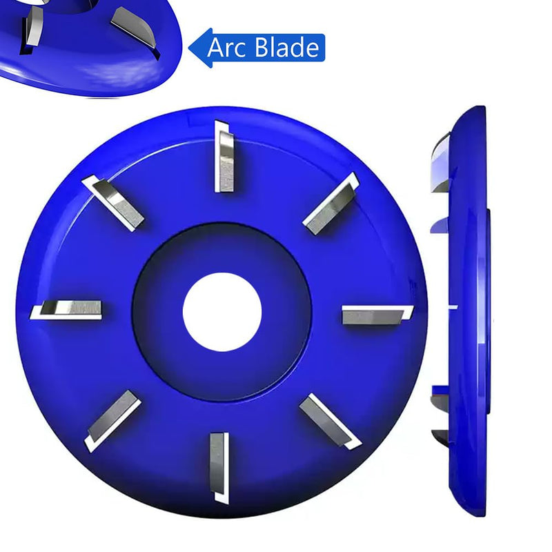 Wood Turbo Carving Disc 8 Teeth for Angle Grinder 4 or 4 1/2" with 5/8" Arbor Upgraded, DIY Wood Carving Tools Cutting Wheel for Fast Shaping(Arc Blade) 8 Teeth Arc Blade Blue