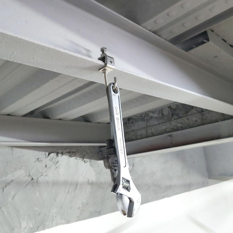 6Pcs I Beam Clamps with Hooks; C Clamp Hook Stainless Steel; Pipe Clamp Hooks for Hanging; Bolt Clamp Hook for Use Slotted Angle in Galvanized
