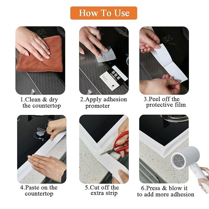 10.5 ft Caulk Tape Waterproof Self Adhesive with Sealing Tool, Bathroom Sealant White, Wall Tape Silicone Sealant Caulking Tape Peel and Stick Caulk (1 Pcs) White (A)