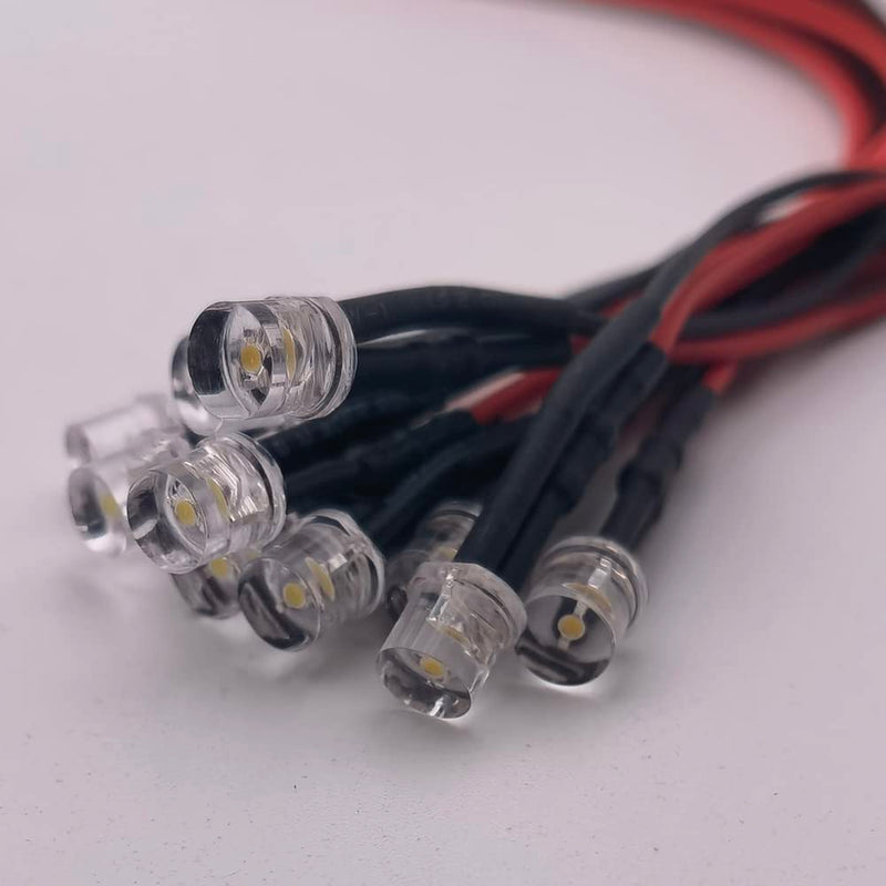 30pcs 12 Volt 5mm Flat top UV Purple LED Lights Emitting Diodes Pre Wired 7.9 Inch DC 12V LED Light Water Clear Lens Small LED Lamps (5mm Flat top, UV 395nm (30pcs)) UV 395nm (30pcs)