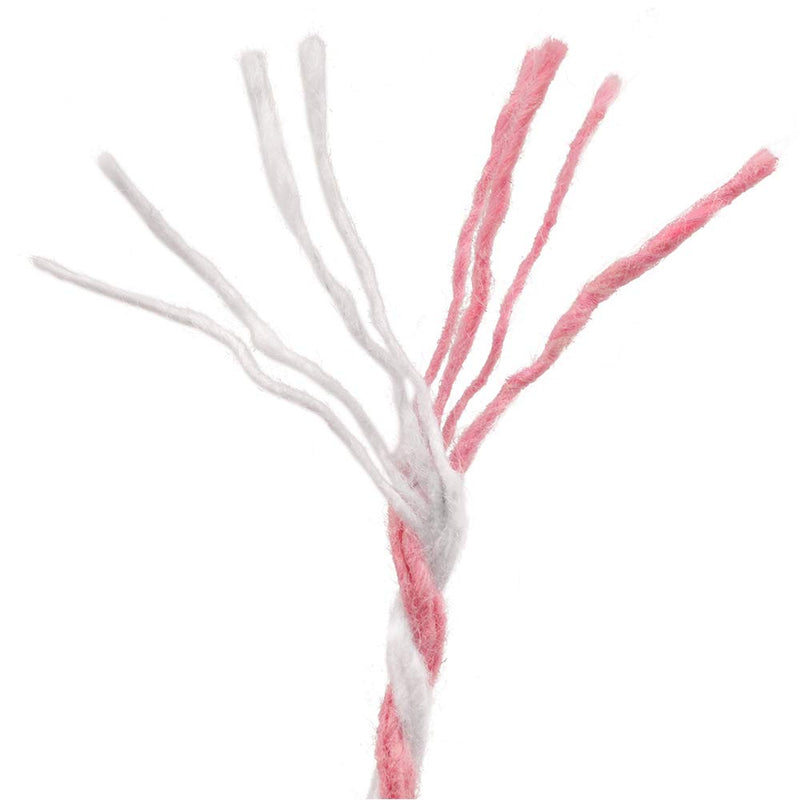 jijAcraft Pink and White Twine String, 328 Feet Christmas Bakers Twine String, 2MM Heavy Duty Packing String for DIY Crafts, Christmas Decoration, Gift Wrapping, Craft Wrapping 2mm x 328ft