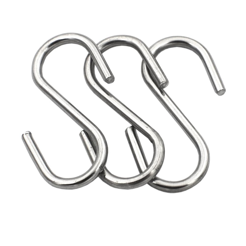 DGOL 80 pcs 304 Stainless Steel Mini Size 1-3/16 inch Long S Hooks Loading 40 lbs for Hanging or Craft Project
