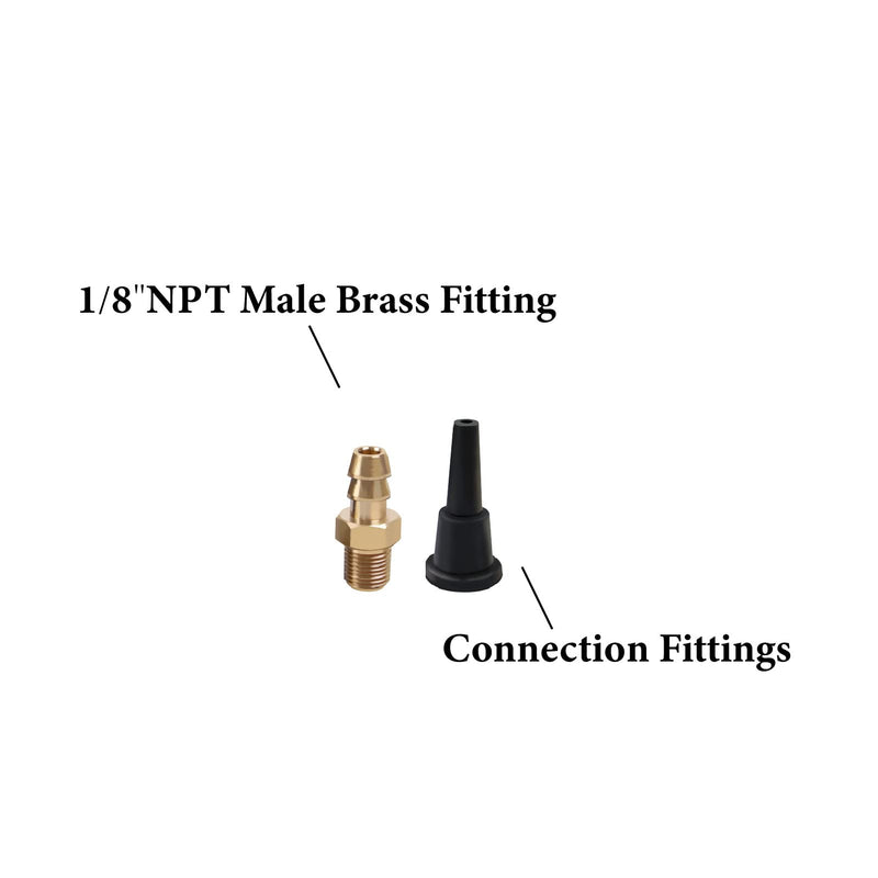 MEASUREMAN Natural Gas or LP Gas Manifold Pressure Test Accessories Kit, 2X 40 Rubber Hose, 1/8" NPT Male Brass Fitting for Replacement