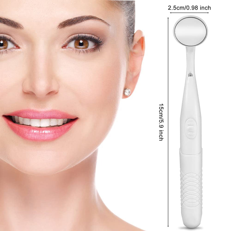 Dental Mirror with Light Teeth Inspection LED Mirror Anti-Fog Mouth Mirror MM380 Dentist Oral Care Tool white