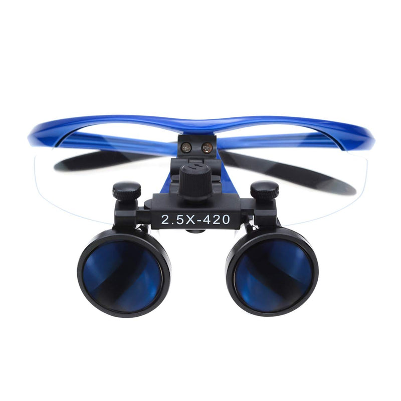 2.5X420MM Dental Surgical Binocular Magnifier Loupes Surgical Magnifier Optical Glasses Blue