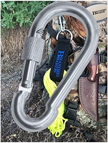 Black & Silver Heavy Duty Bushcraft Locking Thumb Screw Closure Zinc-Galvanized Steel Carabiner Spring Snap Clip Link Hooks 200-400lb Load. 6 & 12 Packs 5cm 6-Pack Silver