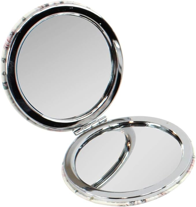 Royal Arden 73539 Compact Mirror (Round), Equal & 2x Magnification, Rose Pattern - NewNest Australia
