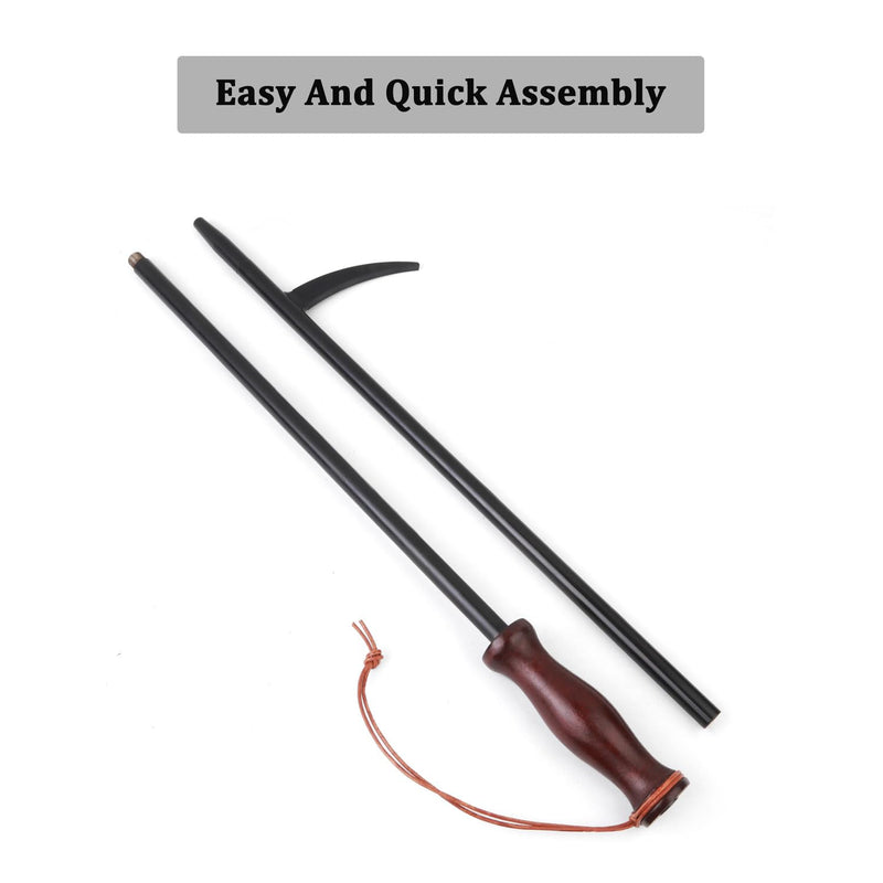 Fire Poker with Blow Poke - 34in 2-in-1 Fireplace Tool with Comfortable Wooden Handle, Durable Poker & Airflow Stick for Fire Pits, Wood Stoves & BBQ