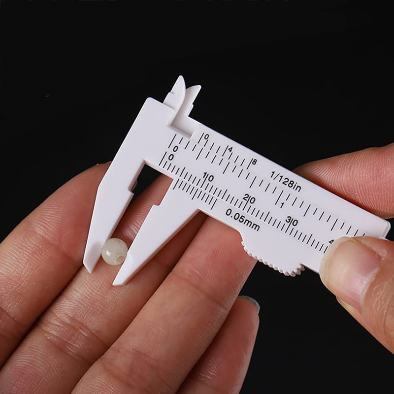 TamBee Plastic Caliper, 150mm Mini Caliper Double Scale Plastic Vernier Caliper for Jewelry Brow Sliding Gauge Ruler Measuring Tool 6Inch 5PCS(Black) Black - NewNest Australia