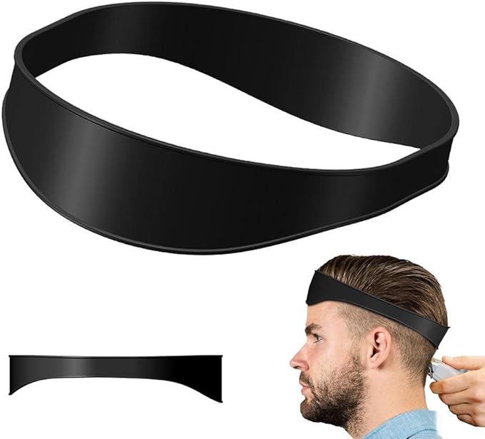 Neckline Shaving Template Curved Silicone Haircut Band DIY Home Haircut Ruler Styler Hairdressing Trim Tool Net - NewNest Australia