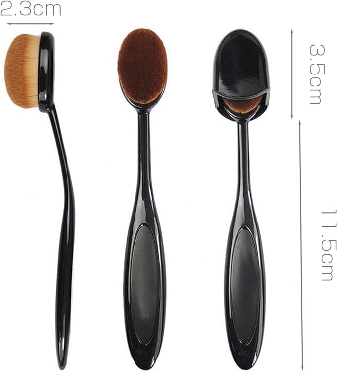 LOYELEY Foundation Brush, Set of 2, with Exclusive Cap, Oval Toothbrush Shape, Makeup Brush, Cosmetic, Makeup Base Makeup - NewNest Australia