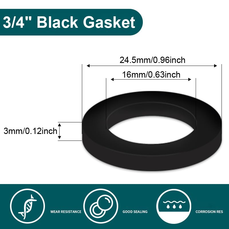 100 Pack O-Rings Rubber Washer Seal Gasket 1/2" + 3/4" Camlock Fitting for Faucet Water Pipe Replacement Shower Hose Inlet Outlet Pipe Tap Nut Screw Connector Joints