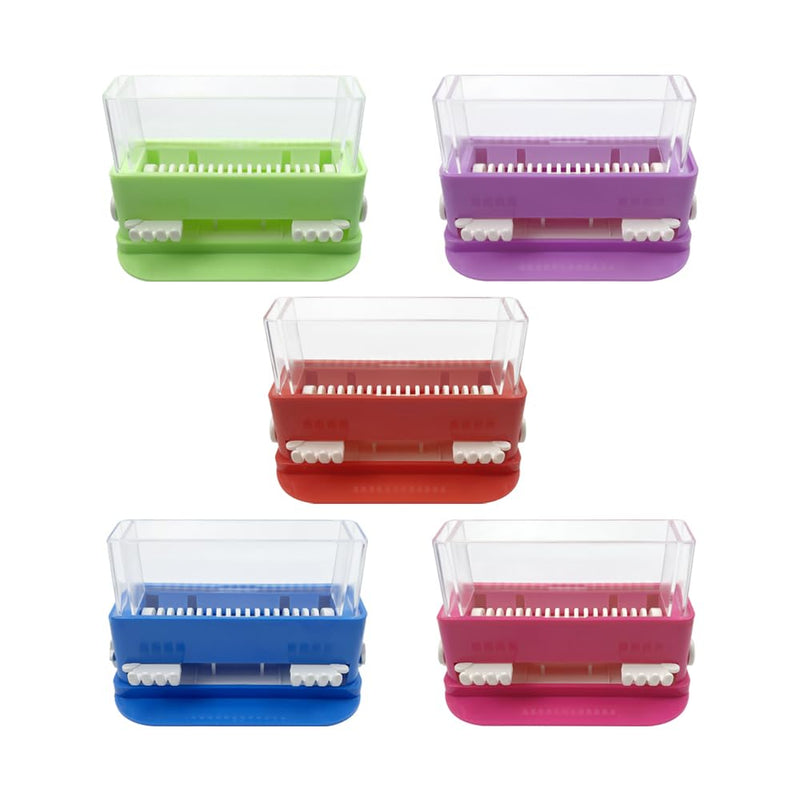 Dental Micro Applicator Dispenser Holder, YOUYA DENTAL Cotton Tip Brush Dispenser with 100pcs Disposable Applicator Brush Stick Large Capacity Microfiber Dispenser Dentist Tools-Purple Purple
