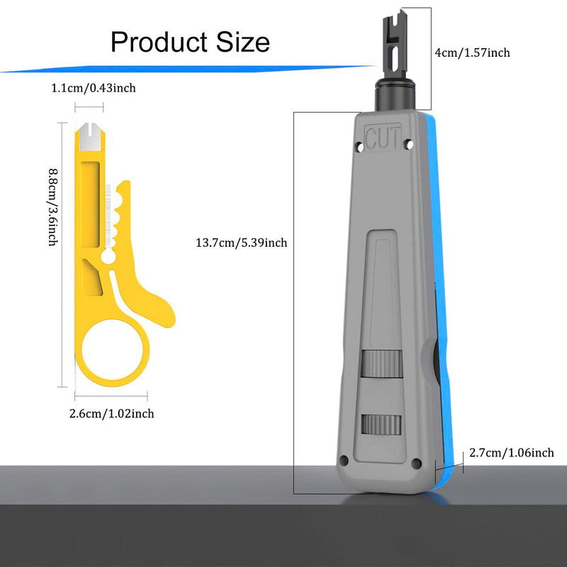 Punch Down Impact Tool with 110 and 66 Blades, Network Wire Cable Cat6/Cat5e Telephone Impact Terminal Insertion Tools