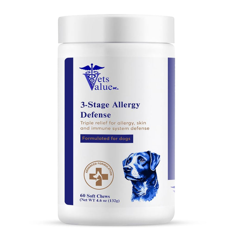 Allergy Aid Soft Chews for Dogs – with Quercetin, Bromelain, Turmeric, Grape Seed, and Fish Oil – 60 Soft Chews | Supports Seasonal Skin, Coat, and Immune Health