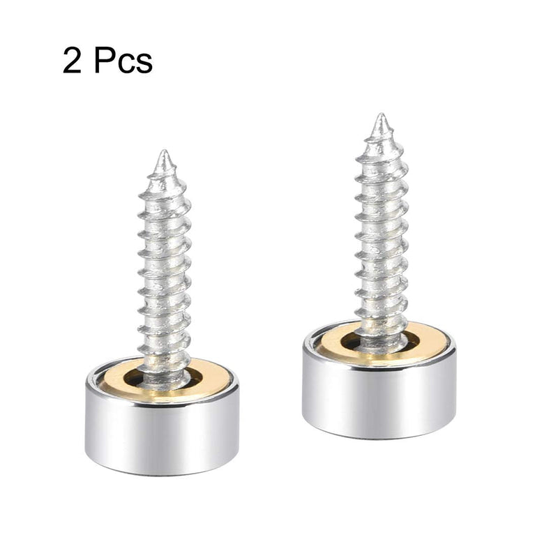uxcell Mirror Screws Decorative Caps Cover Nails Polished Stainless Steel 10mm 2pcs