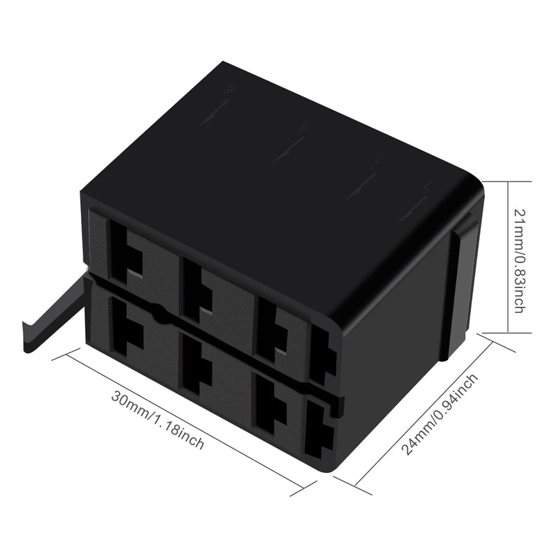 GIETOP GI1407 Lot/Sets 6.3mm 14-16AWG Female Gold Spade Terminal Connector + Rocker Switch Plug Connect Box Socket ARB Carling (6 Sets) 6 Sets