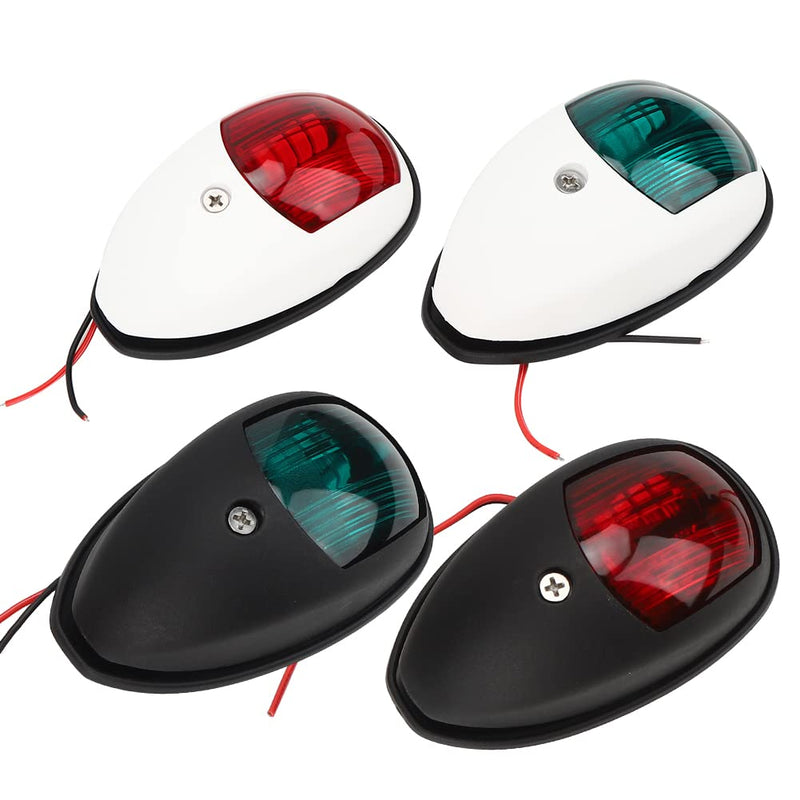 LED Navigation Lights Boat Marine Navigation Lights Red Green LED Navigation Lights Portable Shipping Marine Sailing Signal Lamp 10‑30V(Black)
