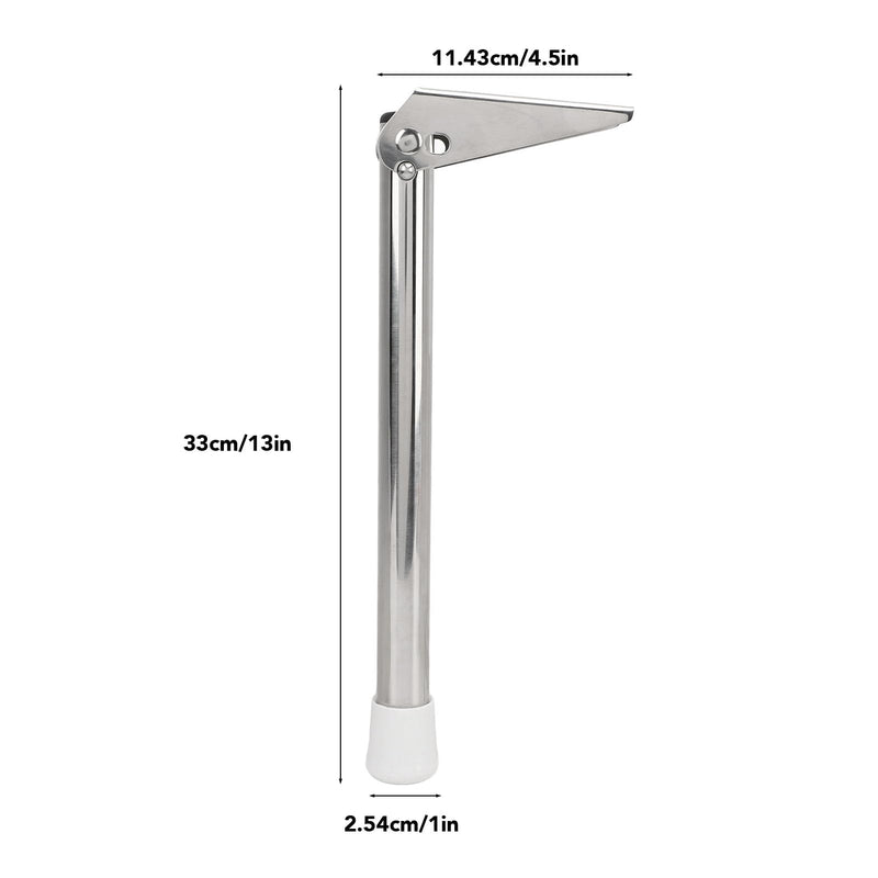 Fockety 13inch Boat Seat Swing Leg, 90 Degree Folding Support Plate Seat Support Leg for Boat, Adjustable 304 Stainless Steel Boat Bench Seat Legs with White Rubber Tips, for Marine Left 8423SL13