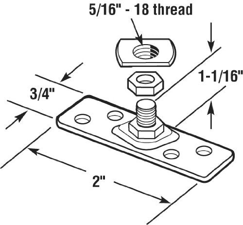 Prime-Line N 6662 Top Mount Pocket Door Roller Mounting Bracket (Single Pack)