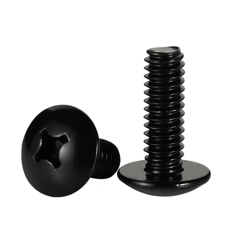 M6-1.0 x 20mm Truss Head Phillips Machine Screws, Full Thread Cabinet Door and Drawer Screws, 18-8 Stainless Steel, Black Oxide Finish, Quantity 25 M6-1.0 × 20MM (25 PCS)