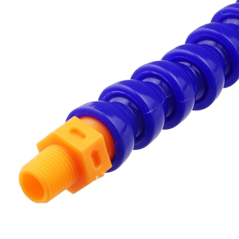 Pack of 10 Round Nozzle 1/8 PT Plastic Flexible Oil Coolant Pipe Hose Blue Orange