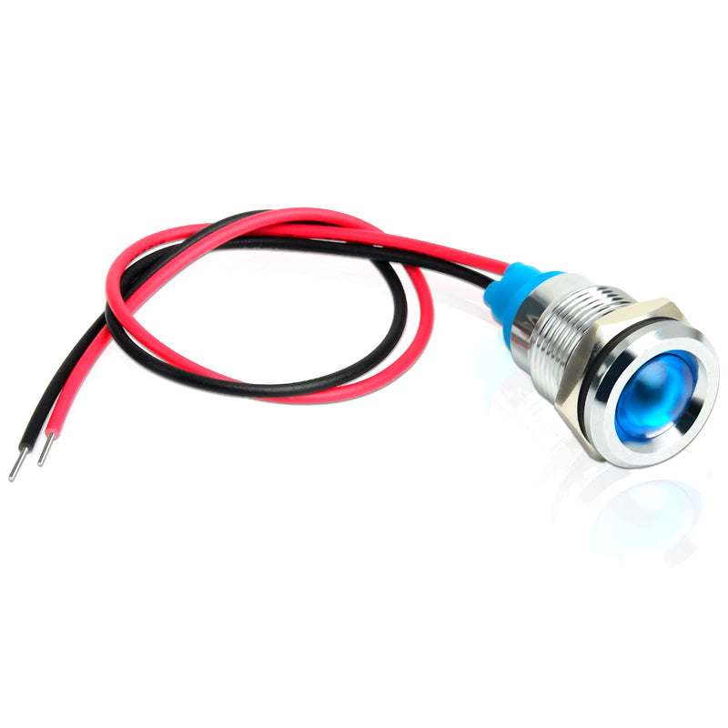 GASHER 110V/24V/12V 20mA Energy Saving Indicator Light Mounting Hole Size 12mm(1/2 inch) Green Yellow Red Blue White 5 PCS（110V） 12MM（110V） colorful
