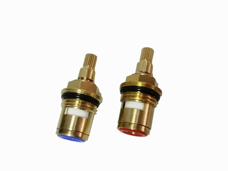 Ceramic Stem Cartridge Brass Ceramic Disc Cartridge G1/2" Faucet Valve Replacement for Bathroom Kitchen (2 Packs, Cold & Hot)