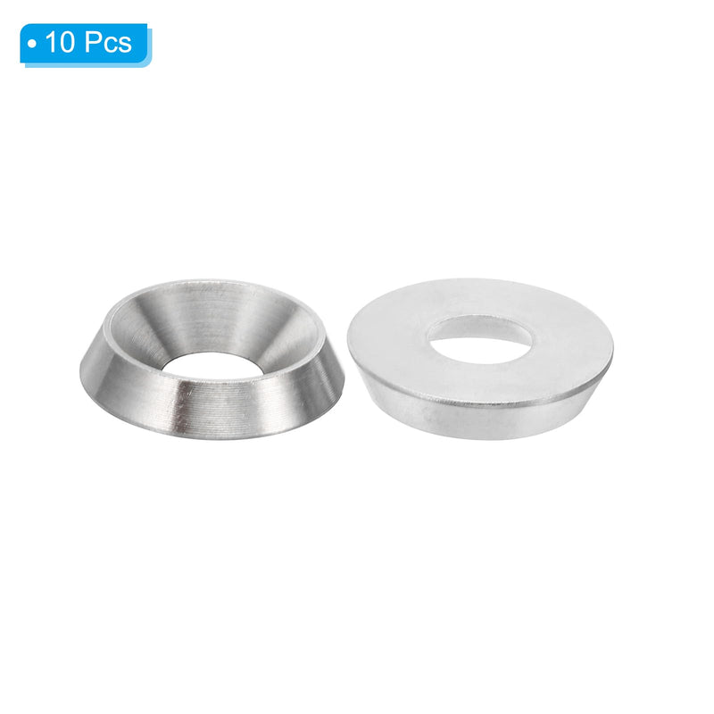 PATIKIL M8 Finish Countersunk Washer, 10pcs 22mm Dia. 4.5mm Tall Solid 304 Stainless Steel CNC Finish Cup Washer Screw Head Gasket for Industrial Construction 10 M8 x22mm x 4.5mm